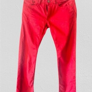Vibrant Red Slim Fit Jeans for Men